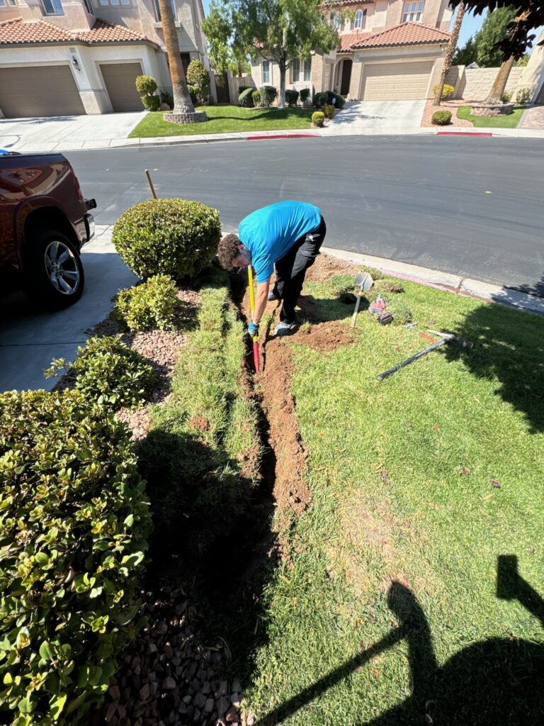 Technician performing a mainline replacement in Enterprise for Leak Experts USA